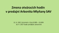 Zmena otváracích hodín v predajni Arboréta Mlyňany SAV, v mesiaci apríl 2017